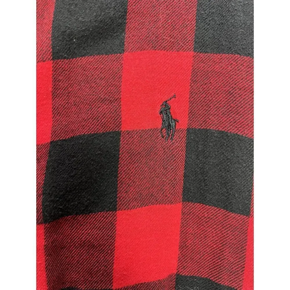 Polo Ralph Lauren Double Layer Flannel Shirt Mens XL Buffalo Plaid Red